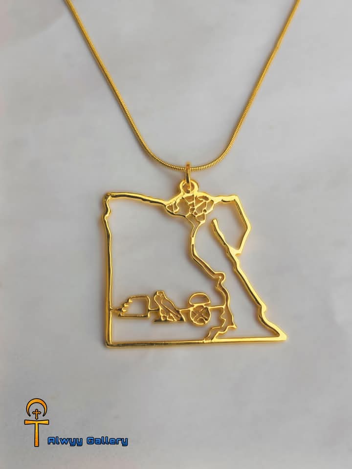 Simple Egypt Map Necklace
