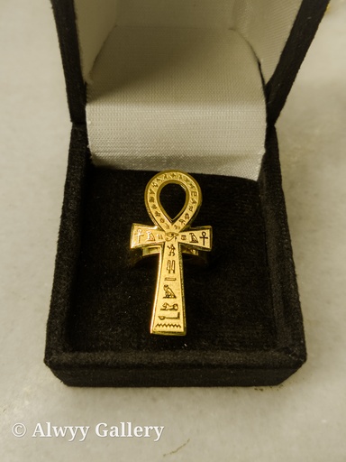 Ankh hieroglyph ring